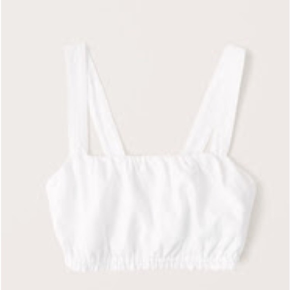 NWT Abercrombie & Fitch Cropped Wide Strap Linen Blend Top